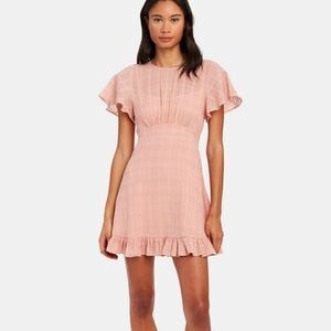 AUGUSTE THE LABEL Pia Cotton Mini Dress - 6, 16 - Pink Women's Flutter Sleeve